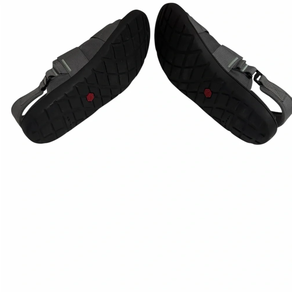 Men's Black and Gray Sandals with Dual Straps